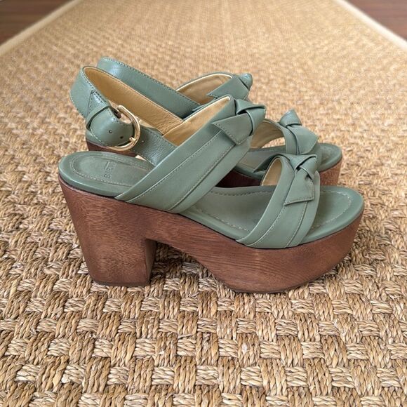 New Without Box Leather And Wood Platform Heel By Alexandre Birman - Picture 1 of 8